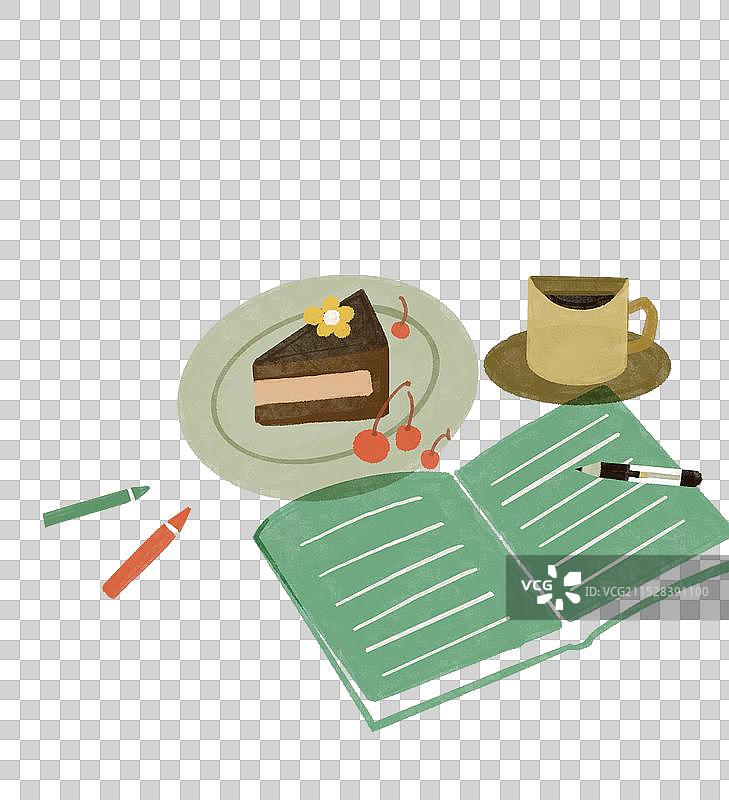 儿童插画下午茶组合图片素材