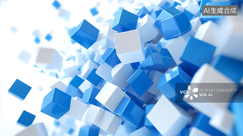 【AI数字艺术】蓝色科技背景图图片素材