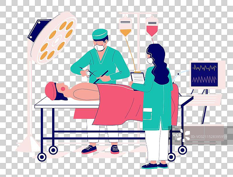 医生和护士团队正在进行手术图片素材