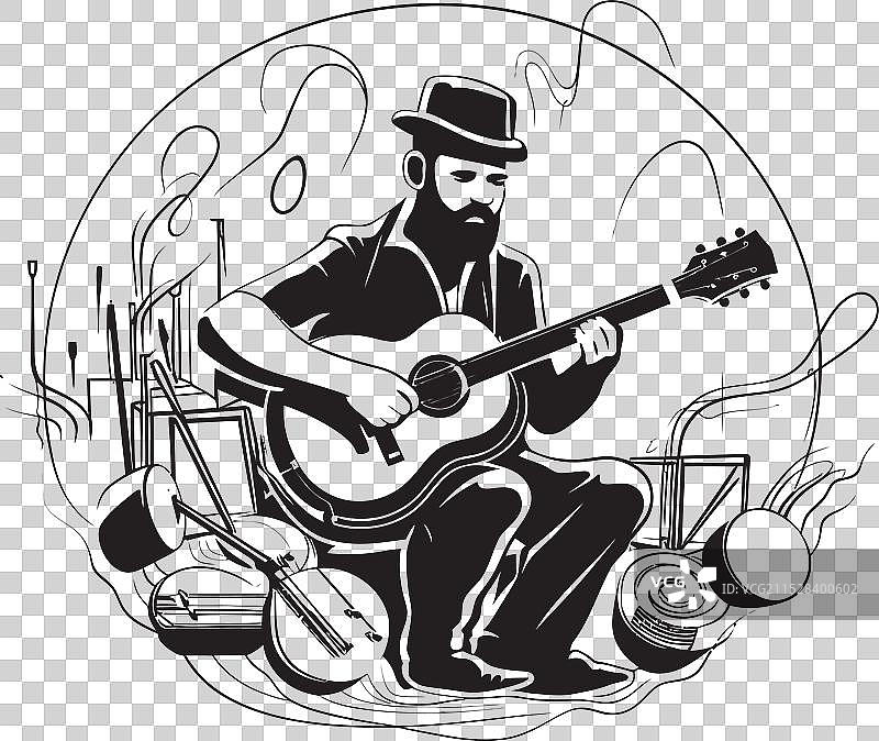 复古涂鸦风格的汽车标志，具有独特性图片素材