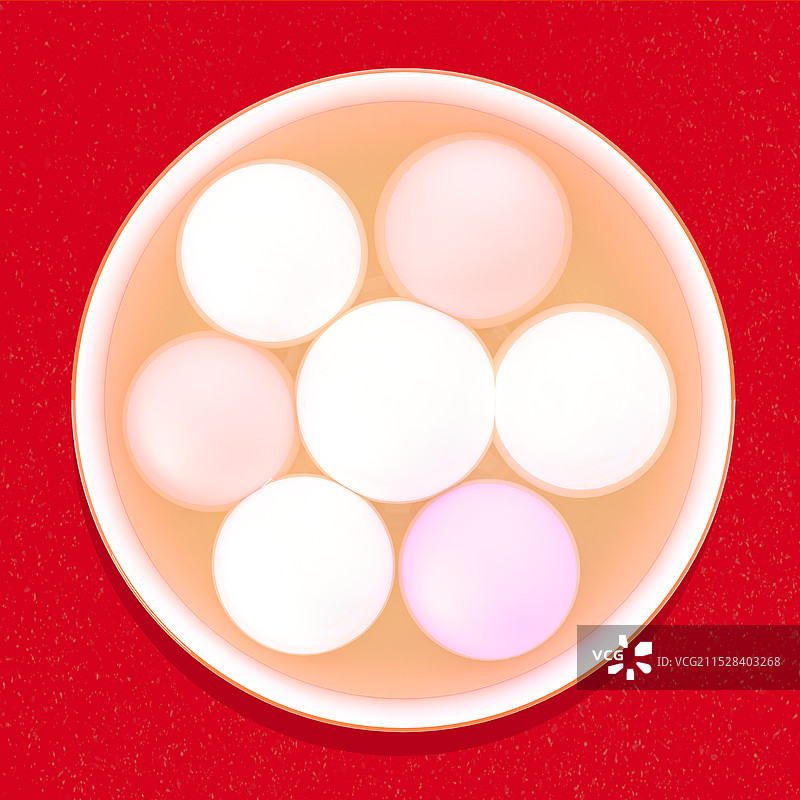 3D渲染一碗汤圆插画图片素材