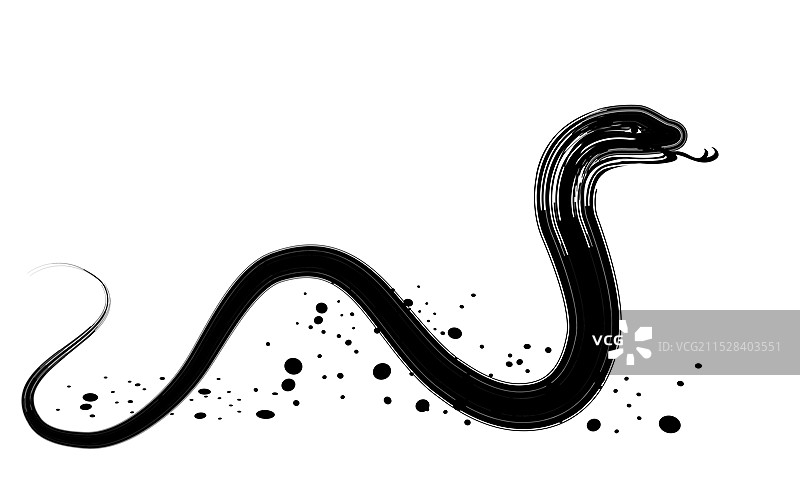 国潮风水墨动物蛇图片素材