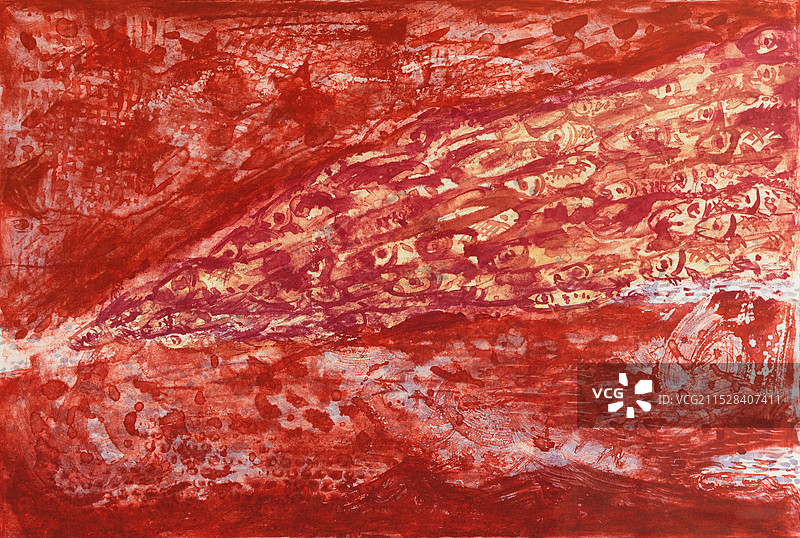 《红海》丝网版画图片素材