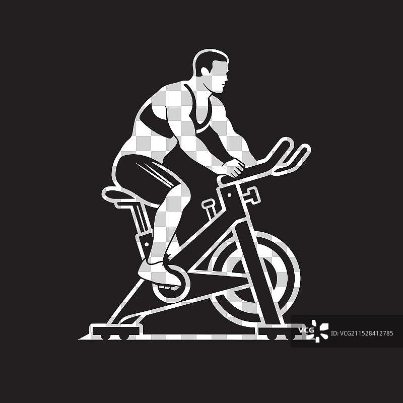 活力流线型健身自行车与大胆的标志图片素材