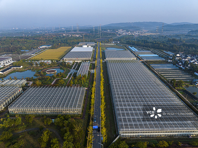 航拍江苏省南京市溧水区洪蓝街道风光图片素材