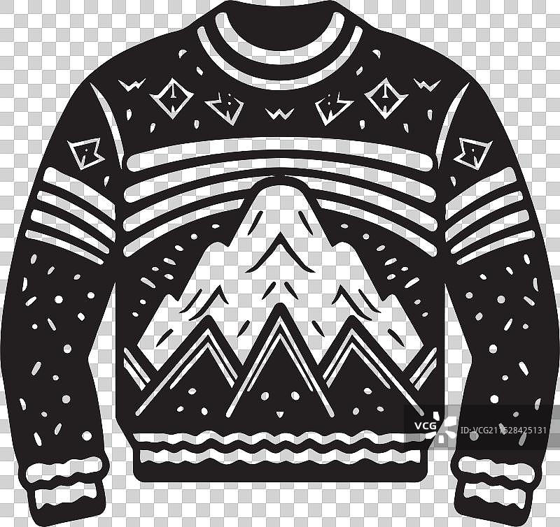 带有黑色标志的签名精致毛衣图片素材