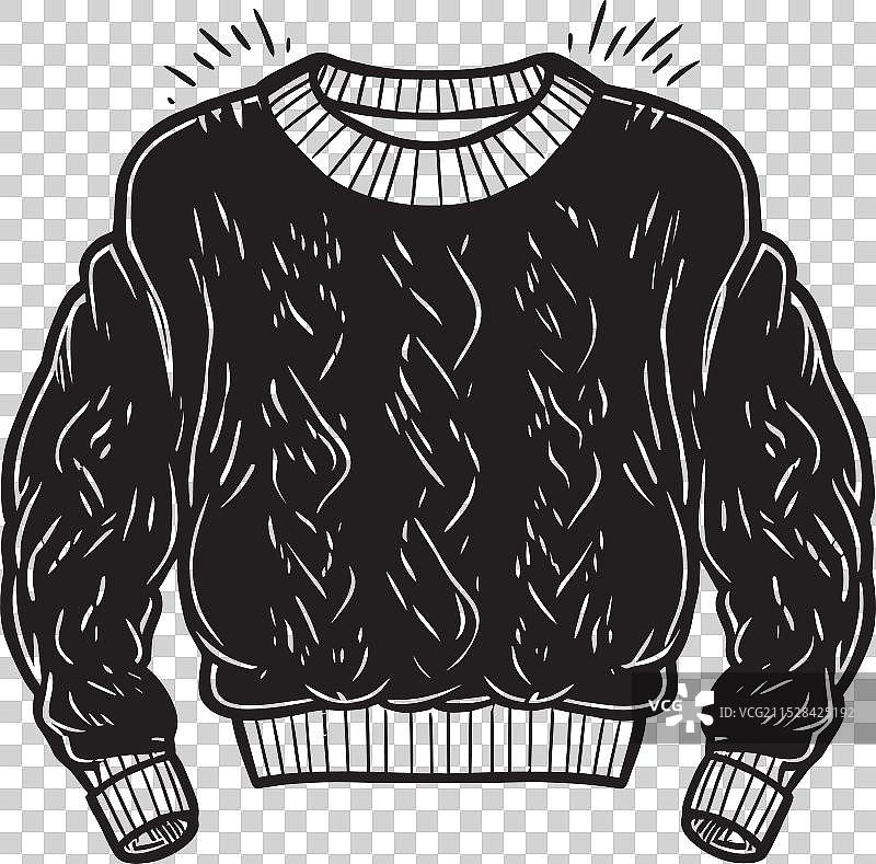 轻松优雅的黑色标志提升了毛衣的档次图片素材