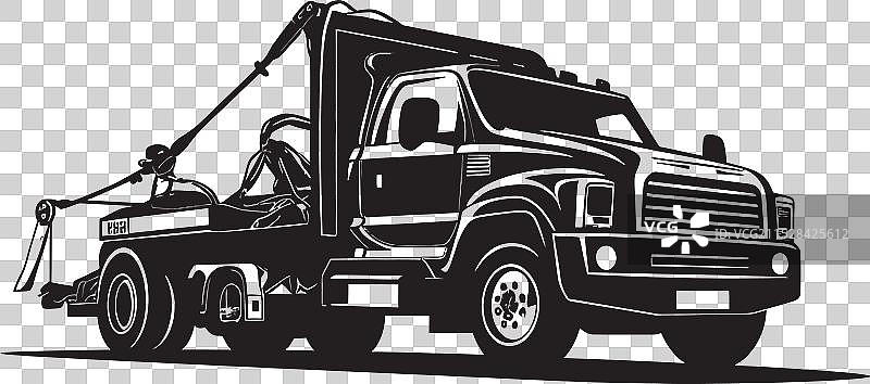 公路英雄标志性的黑色徽章拖车图片素材