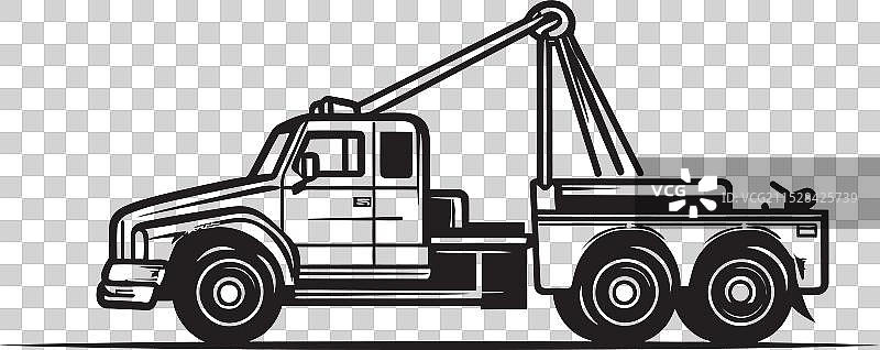 高速公路救援队的拖车，配有醒目的黑色设计图片素材