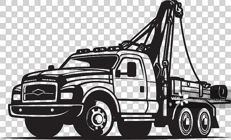 可靠的黑色拖车响应服务图片素材