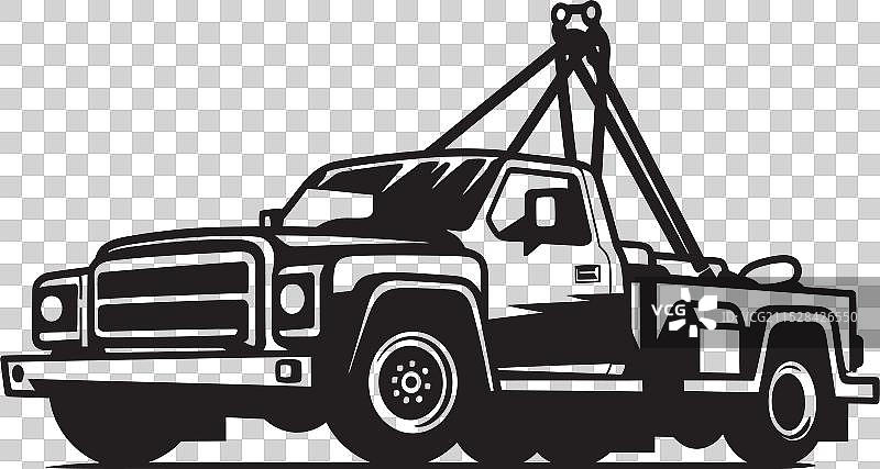 路边冠军黑色标志设计在拖车上图片素材