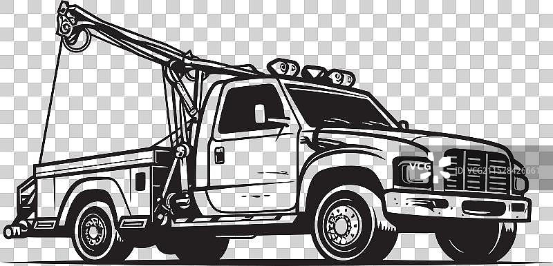 快速援助黑色标志在拖车上图片素材