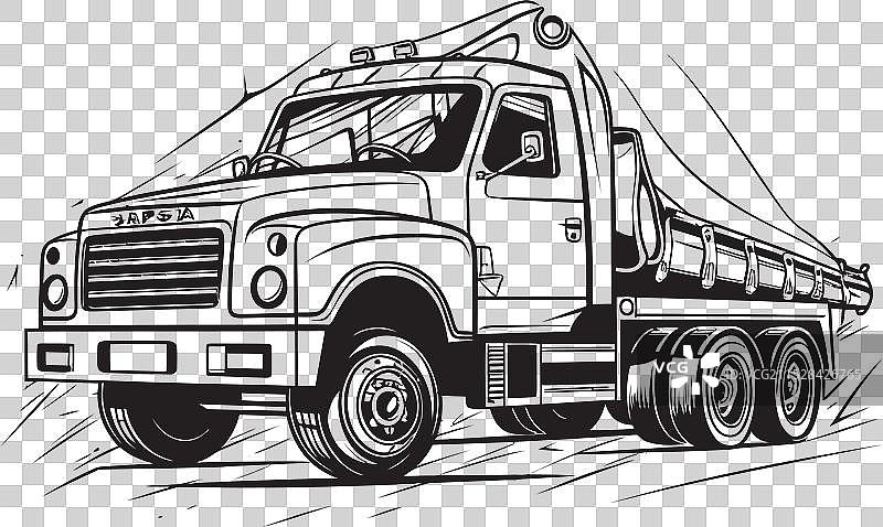 拖车上的黑色路边救援标志设计图片素材