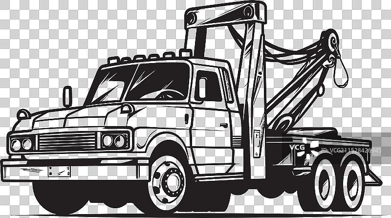 拖车路边的紧急护送黑色图标图片素材