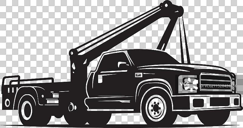 可靠的援助拖车黑色图标图片素材