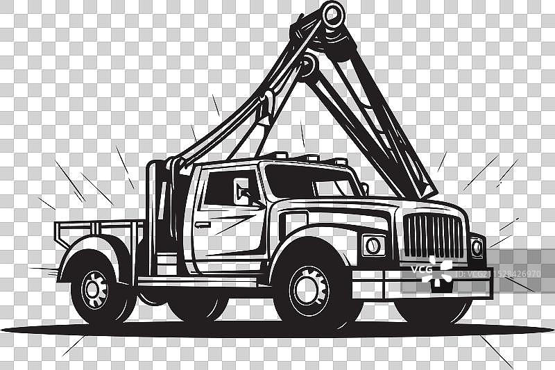 救援伙伴黑色标志在拖车安全上图片素材