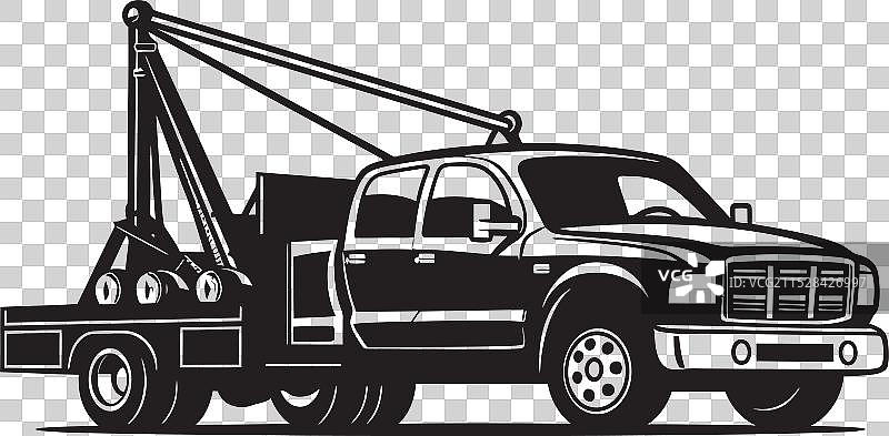 安全巡逻拖车，带有黑色快速标志图片素材