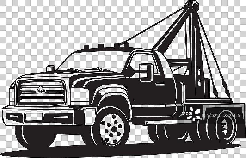 路边守护者拖车，标志性的黑色图片素材