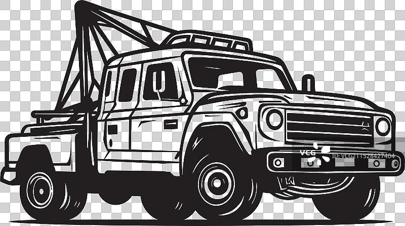 城市中的黑色标志拖车英雄图片素材