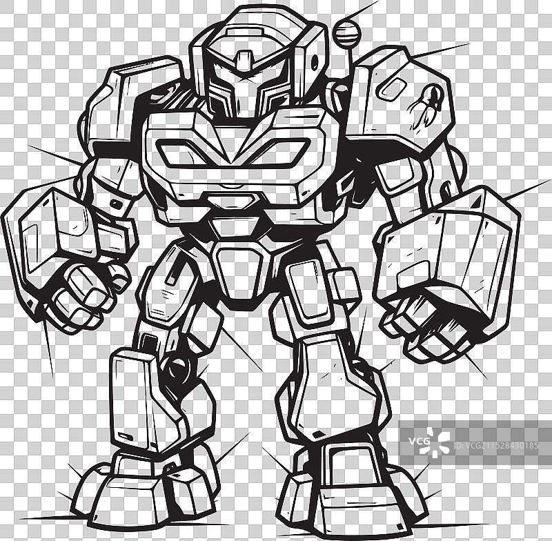 武器化黑色机器人的武器演变图片素材