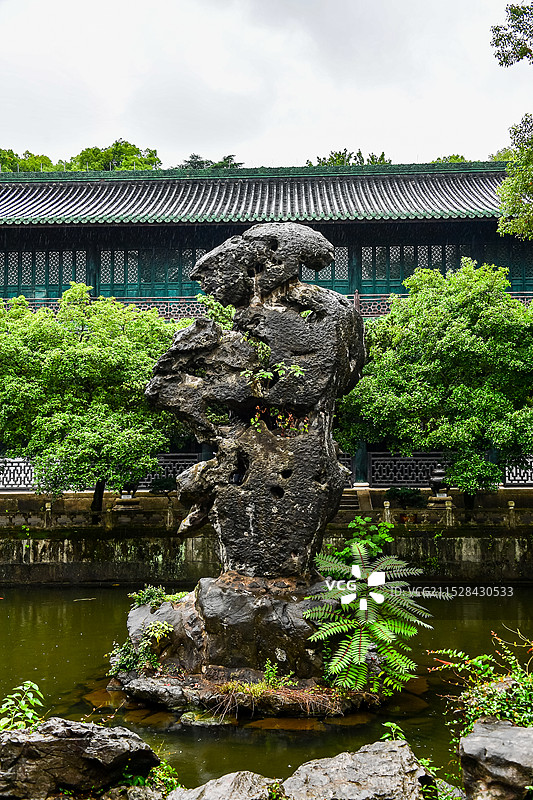 浙江博物馆清代文澜阁假山图片素材
