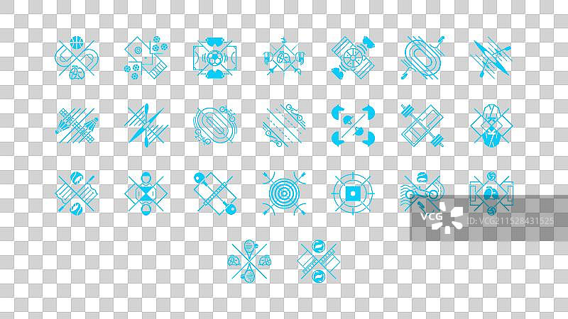 巴黎2024残奥会图标 蓝色图片素材