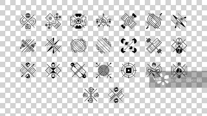 巴黎2024残奥会图标 黑色图片素材