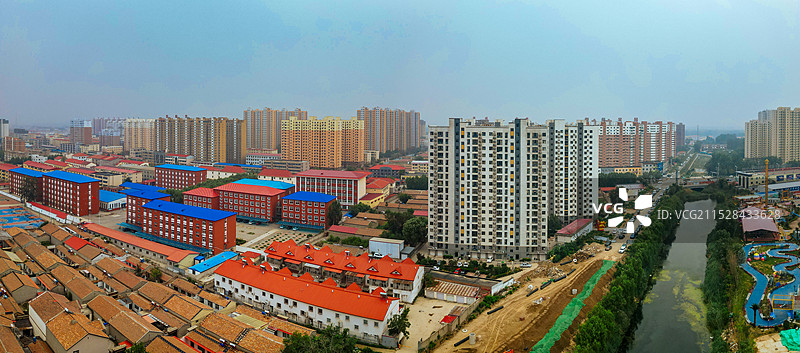 文安县 水景公园 体育场 廊坊 文化艺术中心 航拍图片素材