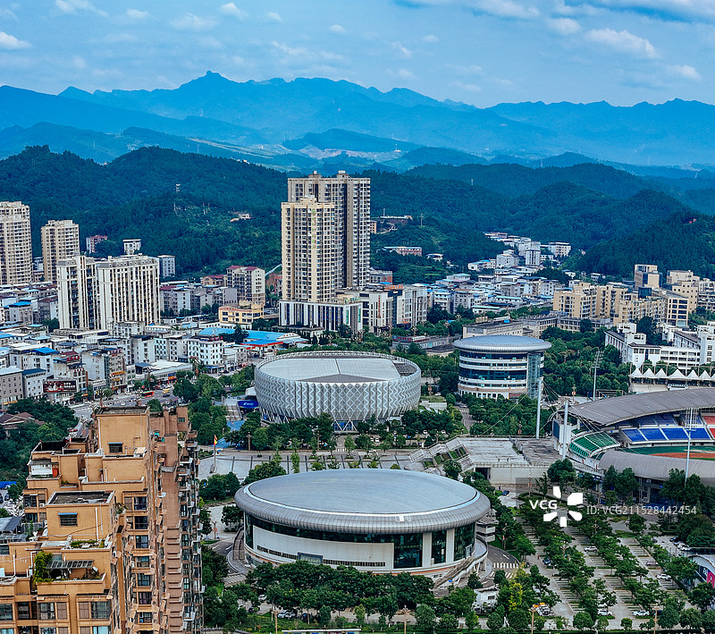 广元市 红星公园 澳源体育中心 万达 利州区 学府路 奥体大桥图片素材