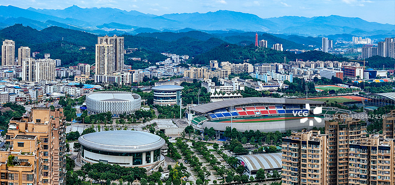 广元市 红星公园 澳源体育中心 万达 利州区 学府路 奥体大桥图片素材