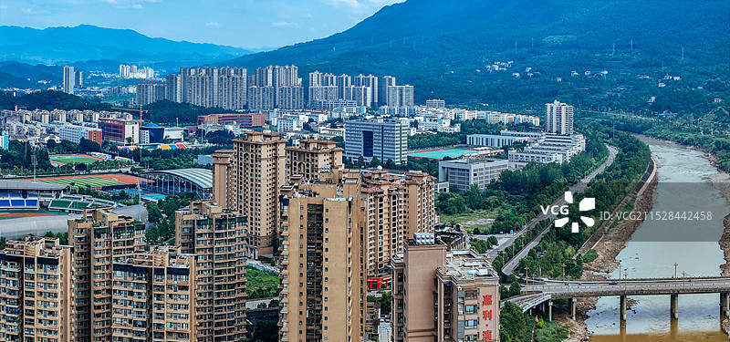 广元市 红星公园 澳源体育中心 万达 利州区 学府路 奥体大桥图片素材