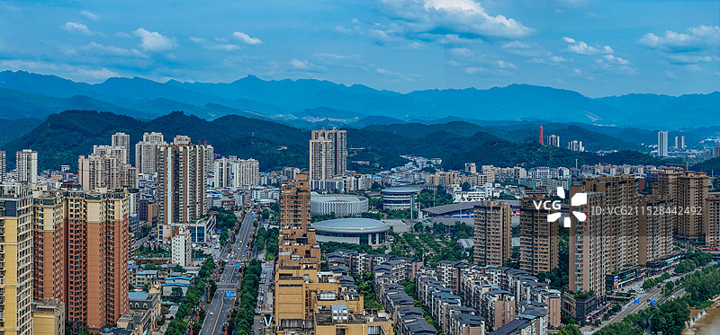 广元市 红星公园 澳源体育中心 万达 利州区 学府路 奥体大桥图片素材