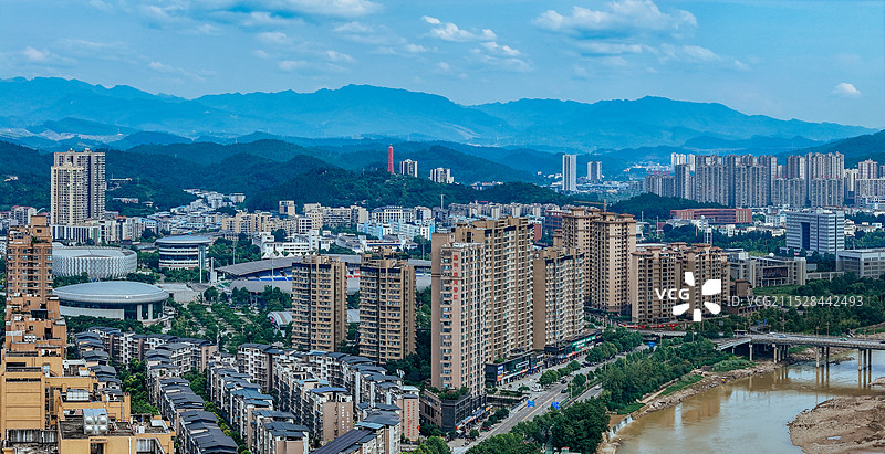 广元市 红星公园 澳源体育中心 万达 利州区 学府路 奥体大桥图片素材