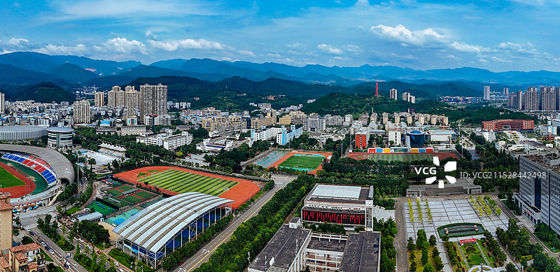 广元市 红星公园 澳源体育中心 万达 利州区 学府路 奥体大桥图片素材