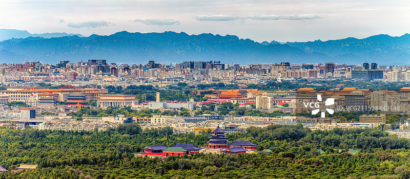 航拍北京雨后城市地标建筑图片素材