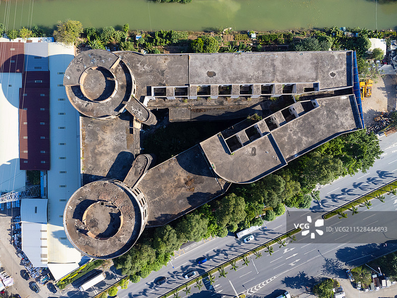 中国广东省江门市新会厨具城城市风光建筑照图片素材