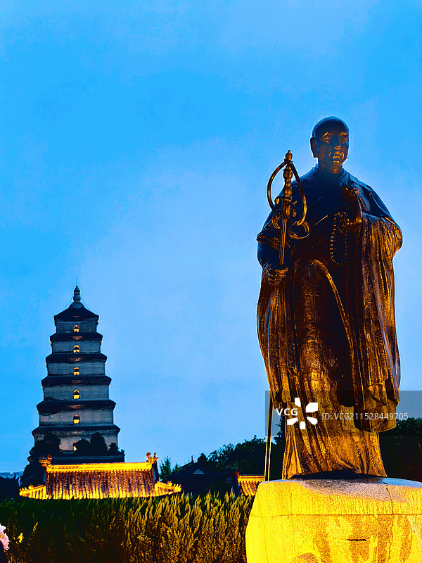 玄奘与大雁塔图片素材