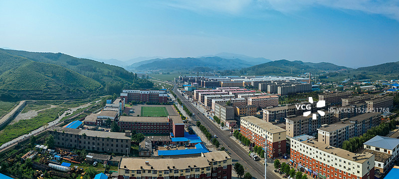 永吉县 城北公园 温德河 永吉大桥 轻工大厦 航拍图片素材