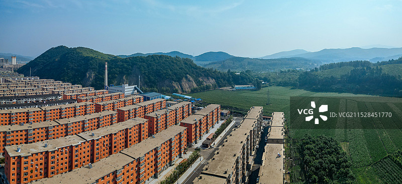 永吉县 城北公园 温德河 永吉大桥 轻工大厦 航拍图片素材