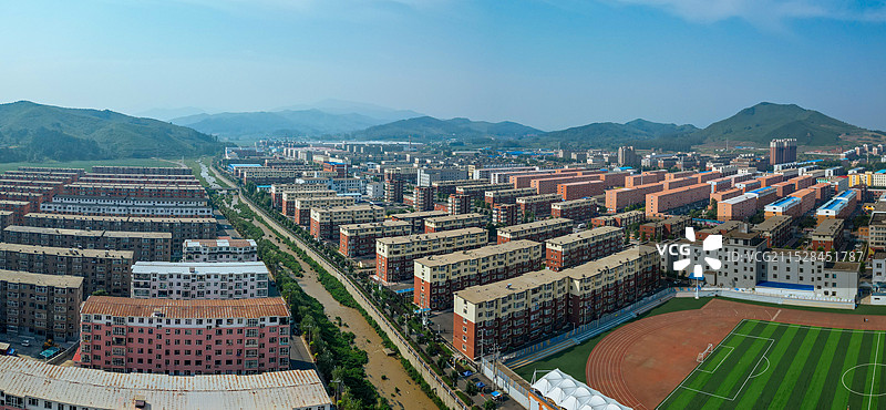 永吉县 城北公园 温德河 永吉大桥 轻工大厦 航拍图片素材