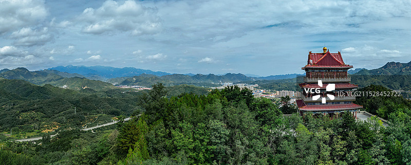 兴隆县 南山公园 承德市 财富九龙 兴隆镇 航拍图片素材