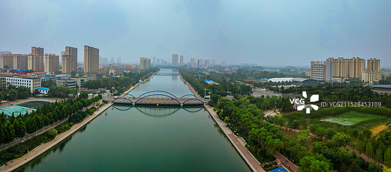 行唐县 启新公园 朝阳大桥 玉城公园 航拍图片素材