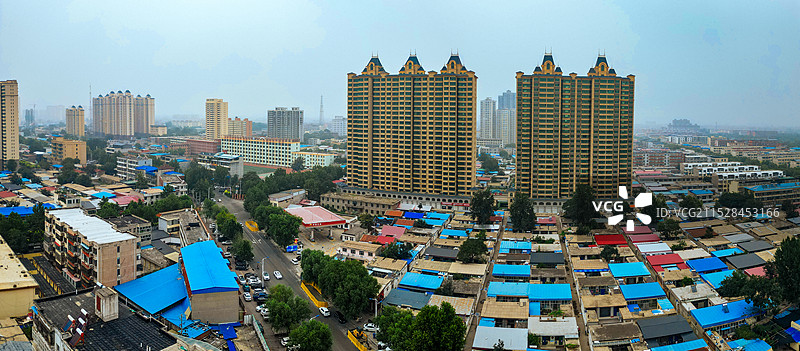 行唐县 启新公园 朝阳大桥 玉城公园 航拍图片素材