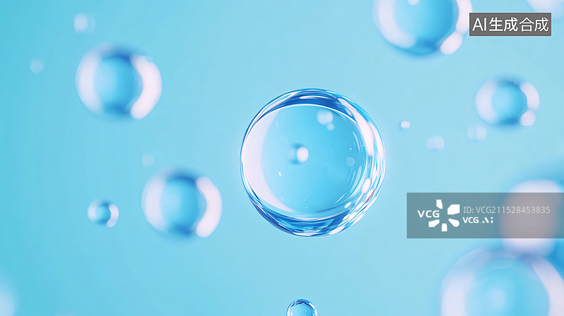 【AI数字艺术】化妆品保湿水分子精华的3d渲染图片素材