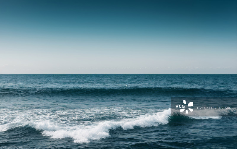 蓝色的海洋上泛起的浪花图片素材