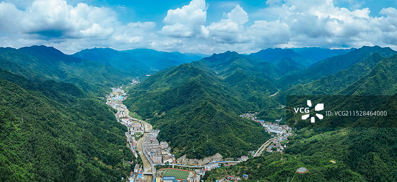 宁陕县 环山公园 秦岭 滨河公园 子午路 航拍图片素材