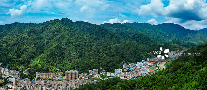 宁陕县 环山公园 秦岭 滨河公园 子午路 航拍图片素材