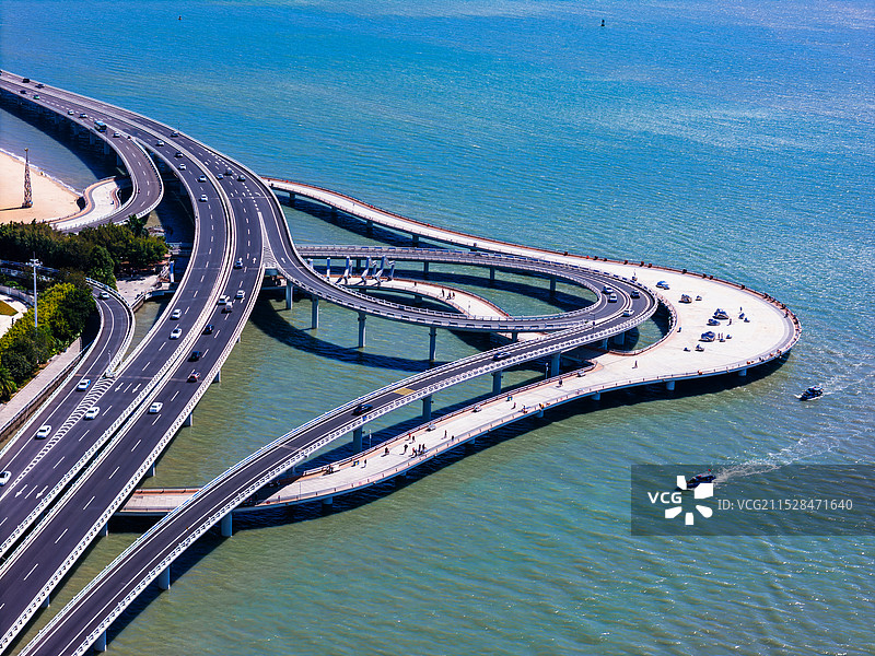 厦门演武大桥大潮图片素材