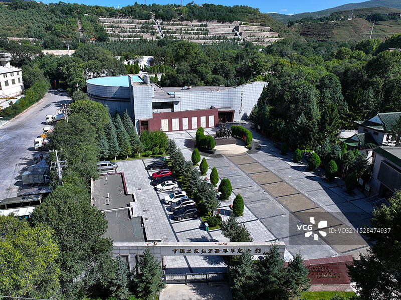 青海省西宁中国工农红军西路军纪念馆航拍图片素材