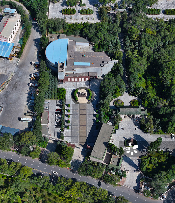 青海省西宁中国工农红军西路军纪念馆航拍图片素材